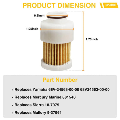 8Pcs Fuel Filter 68V-24563-00-00 for Yamaha 4 Stroke Outboard (115-155 HP)