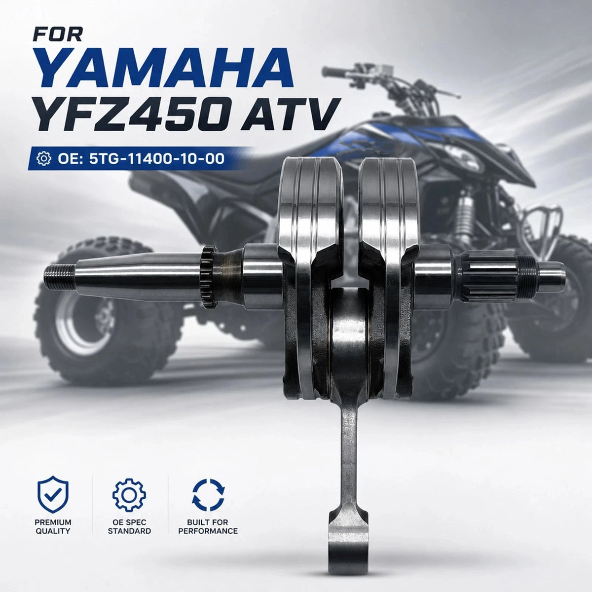 Crankshaft for Yamaha YFZ450 ATV (2006–2013) 5TG-11400-31-00, 5TG-11400-10-00