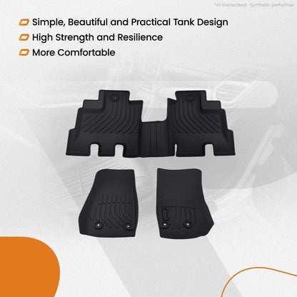 Set of 4 Carpet Floor Mats for Jeep Wrangler Unlimited (2014–2017) Black TPE Anti-Slip