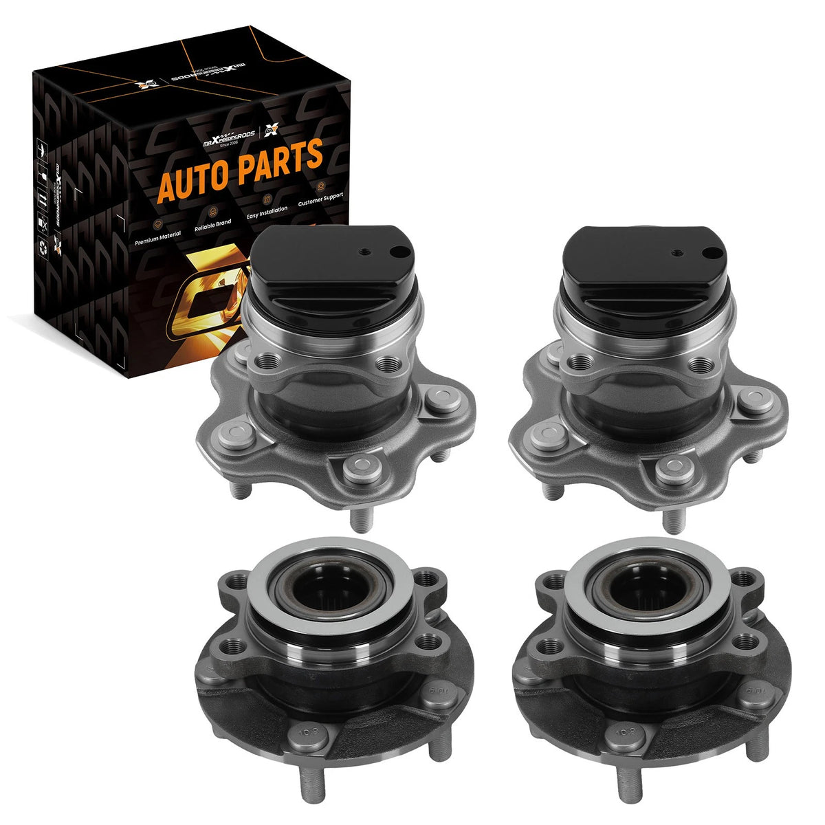 Front Rear Wheel Bearing Hubs Kit for Nissan Rogue Select (2014–2015)