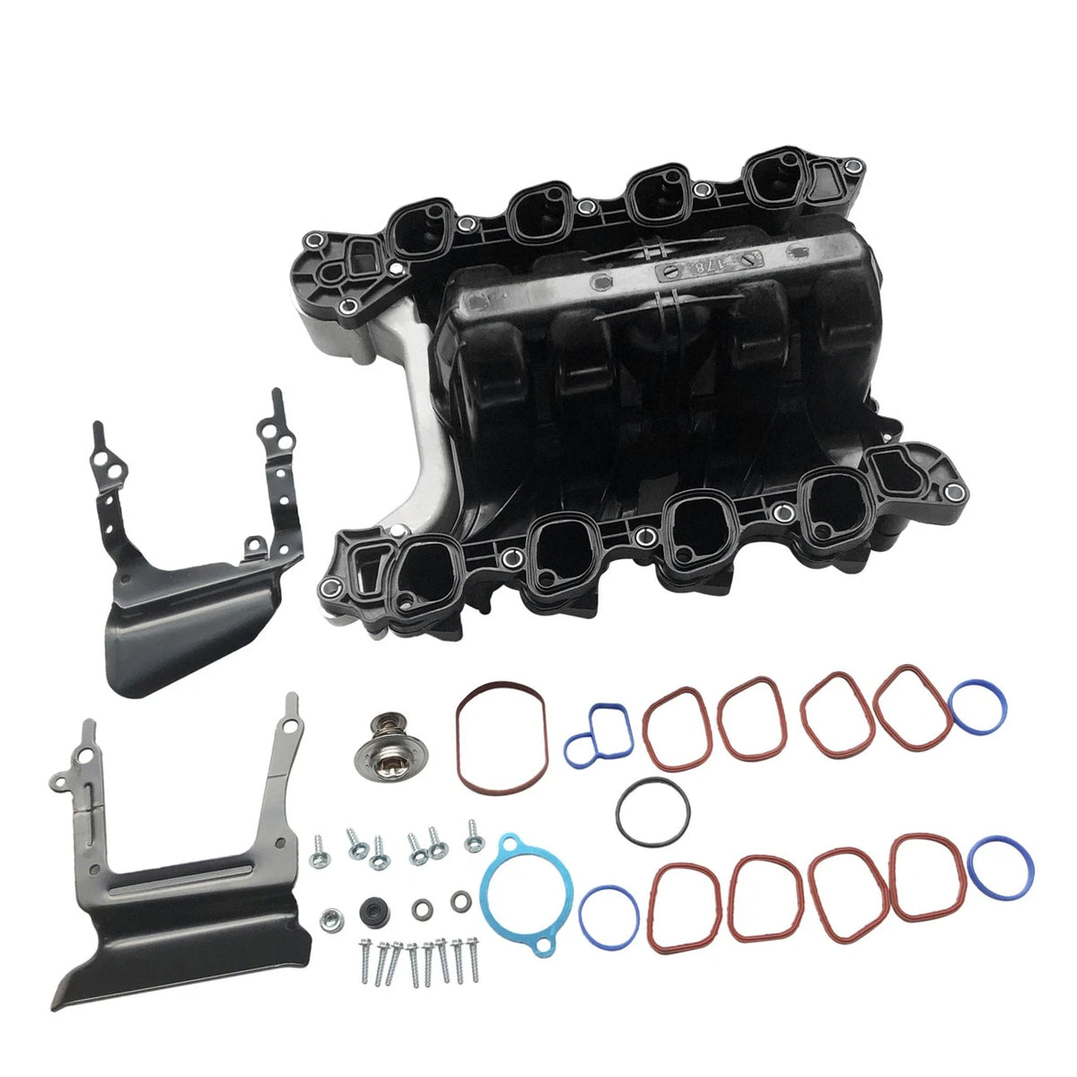 Intake Manifold w/ Gasket & Thermostat O-Rings for Ford Lincoln Mercury (615178)