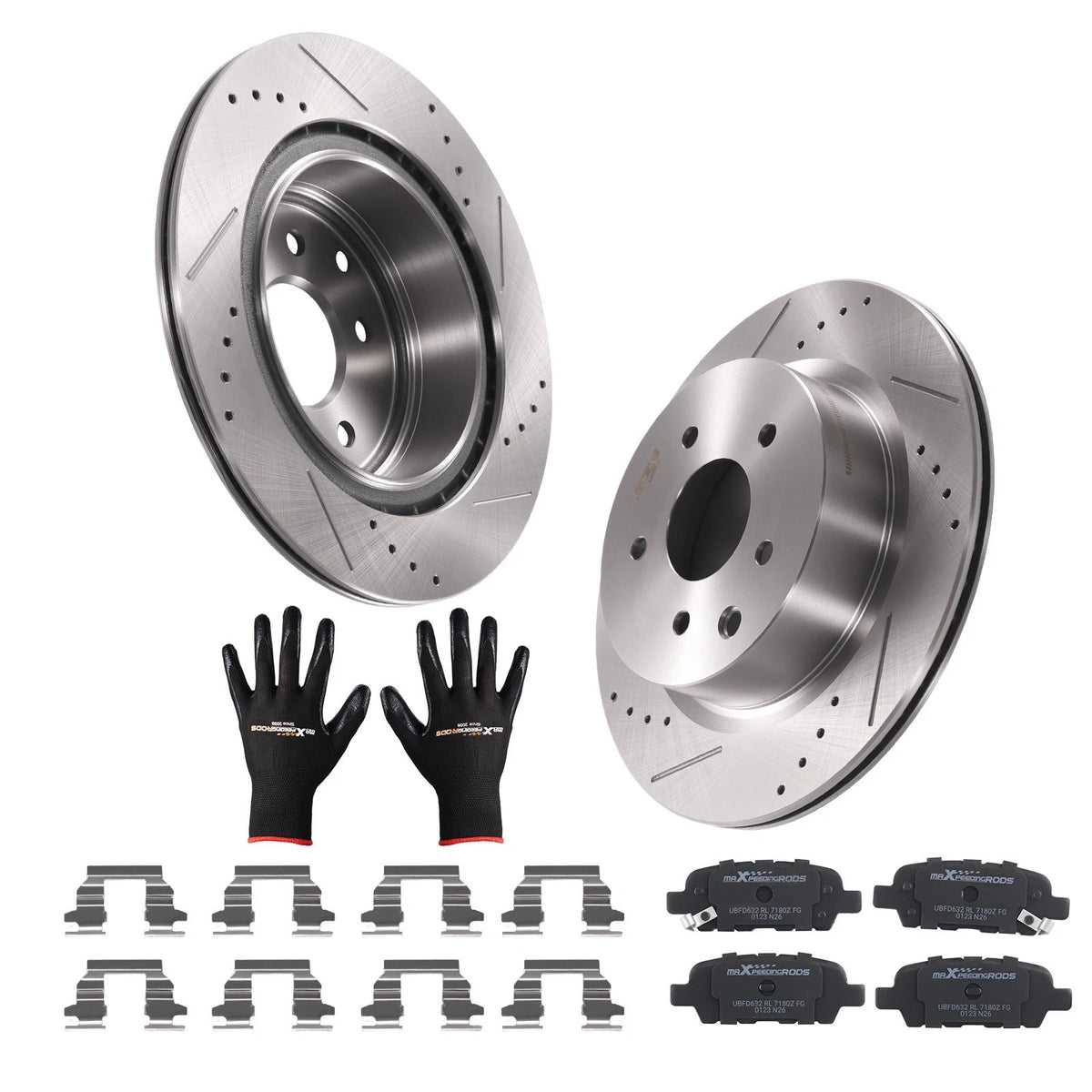 Rear Brake Rotors and Pads Kit for Infiniti EX35 EX37 G25 G35 G37 (2008–2013)