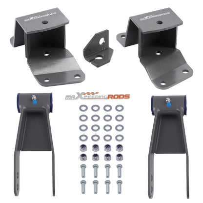 4 Inch Rear Drop Kit Hangers + Shackles for Chevrolet GMC C1500 2WD (1988–1998)