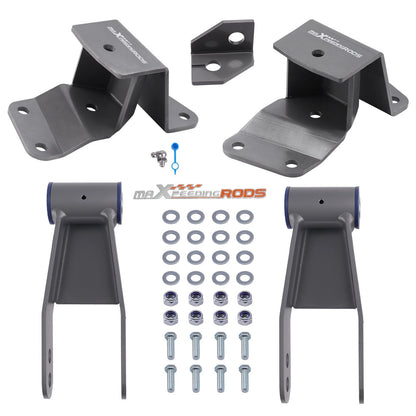 4 Inch Rear Drop Kit Hangers + Shackles for Chevrolet GMC C1500 2WD (1988–1998)