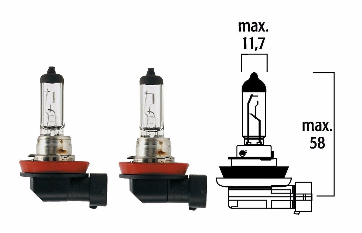2X H11 12V 55W Halogen Head Light Bulb for Flosser 211022 (German Made)