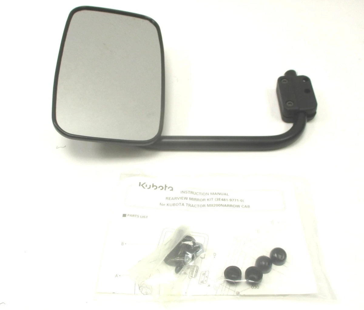 Side Mirror Kit for Kubota M9519 M8200SDTN-CAB (3E481-97710, 3E481-97711)