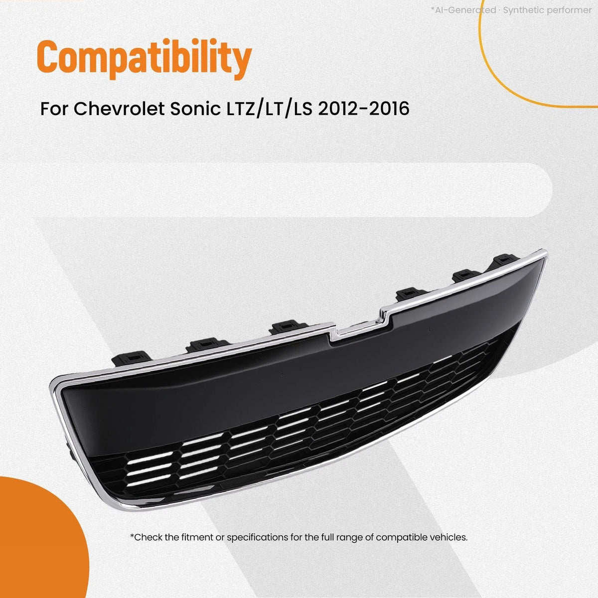 Chrome Front Grille for Chevrolet Sonic LTZ/LT/LS (2012–2016) 95227395