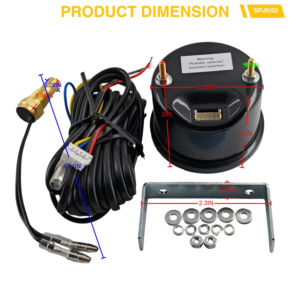 2X Digital Water Temperature Gauge Kit for Car Truck Motorcycle