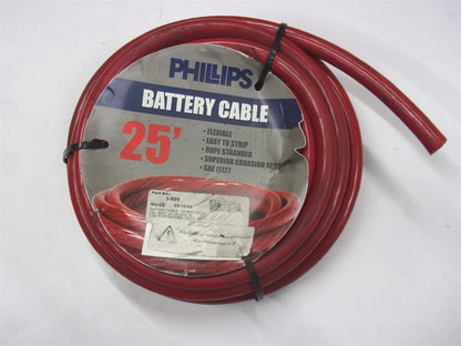 3-509 Battery Cable for Phillips 25' 1/0 Gauge Red