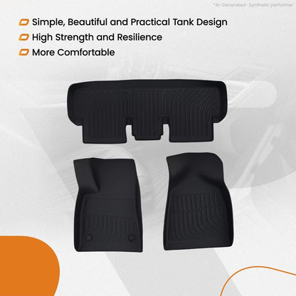 Set of 4 All Weather Floor Mats for Tesla Model 3 (2024–2025) TPE Rubber
