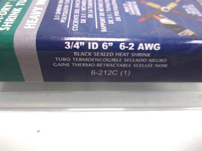 6X Phillips Heavy Duty Shrink Tube for Various Applications (1-2/0 Gauge, 6")