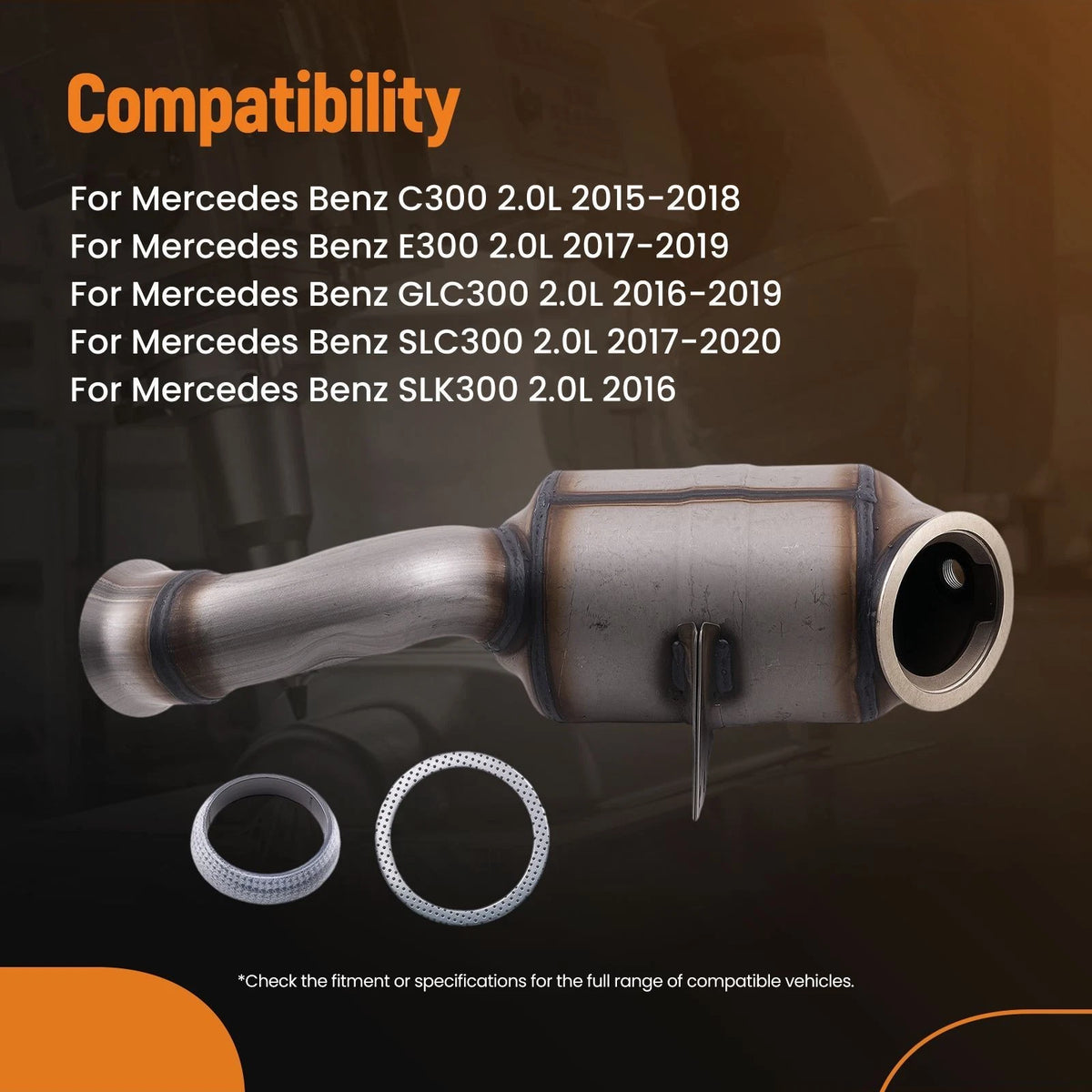 Front Catalytic Converter for Mercedes Benz C300 E300 GLC300 (2015–2019) 2.0L