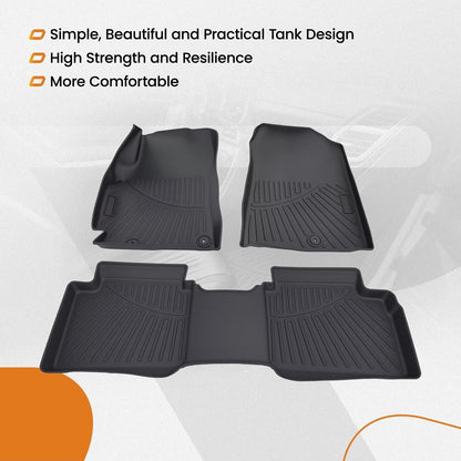 Set of 4 All Weather Floor Mats for Kia Forte (2019–2024) TPE Custom Fit