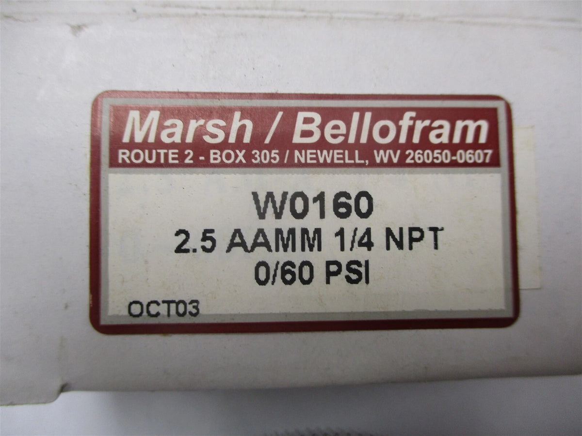 W0160 Ammonia Pressure Gauge for (2.5", 60-PSI, 1/4" NPT)
