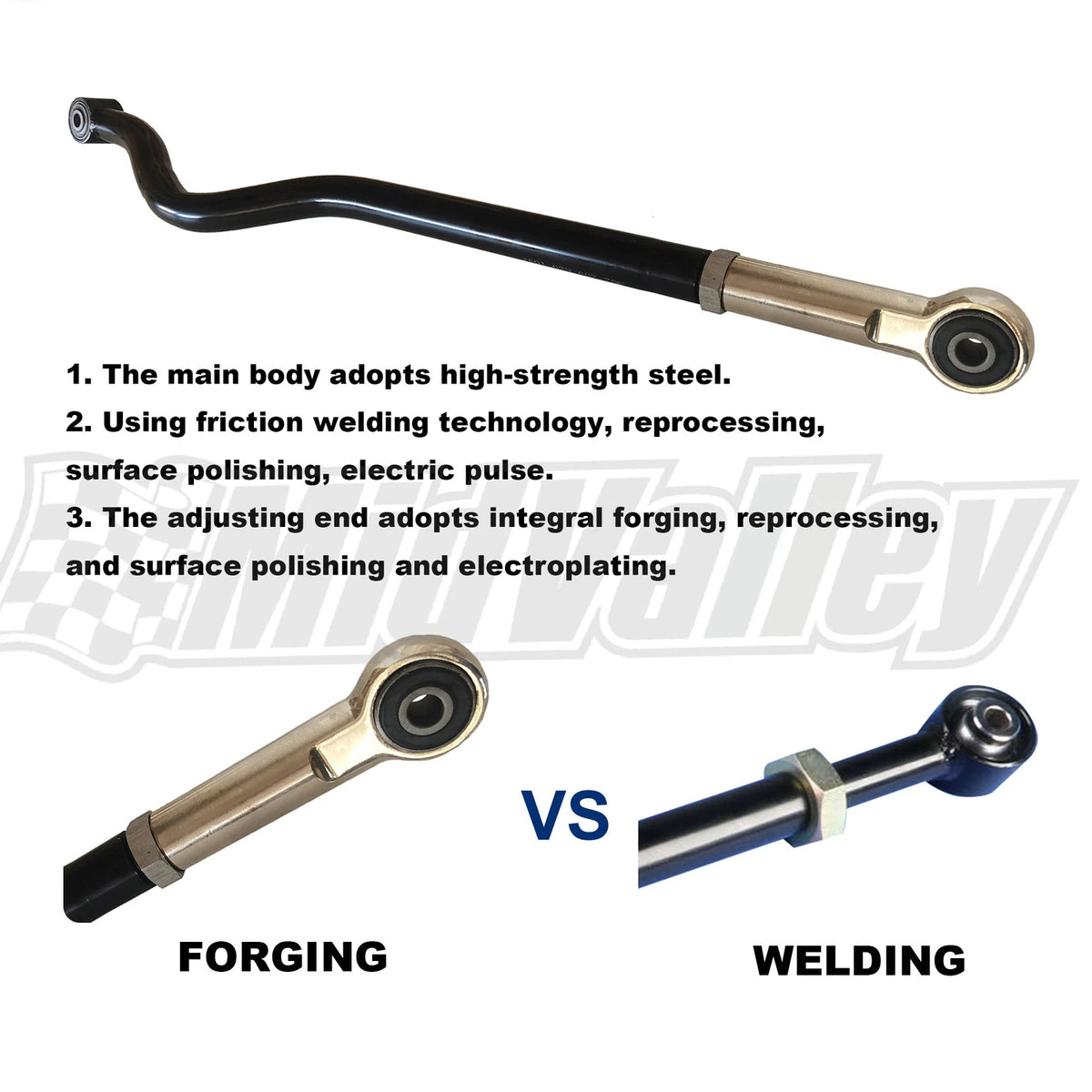 2-4.5" Adjustable Rear Track Bar for Jeep Wrangler JL JLU (2018–2021)