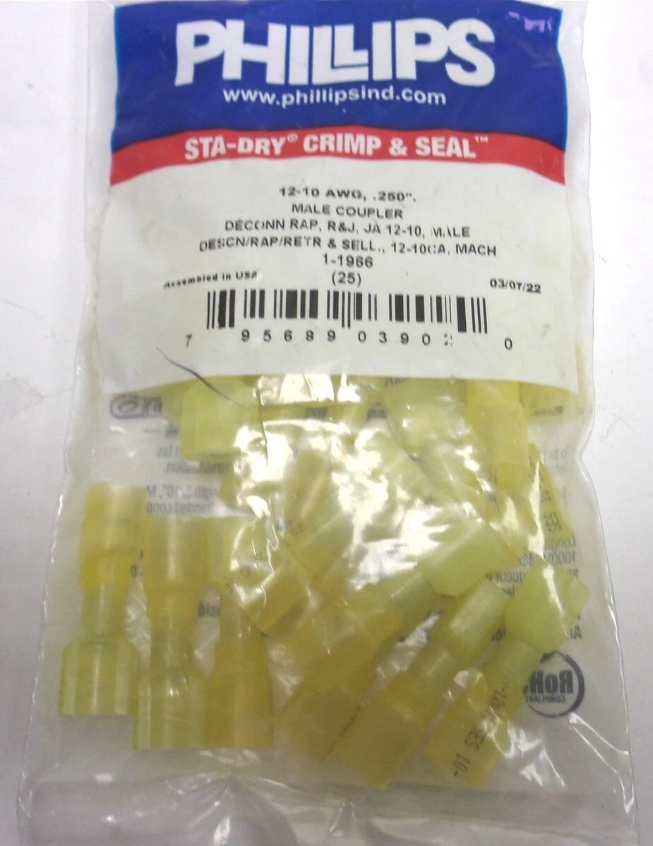 25X Heat Shrink Fully Insulated Slip-On Connectors for 1966 Phillips 12-10 Gauge