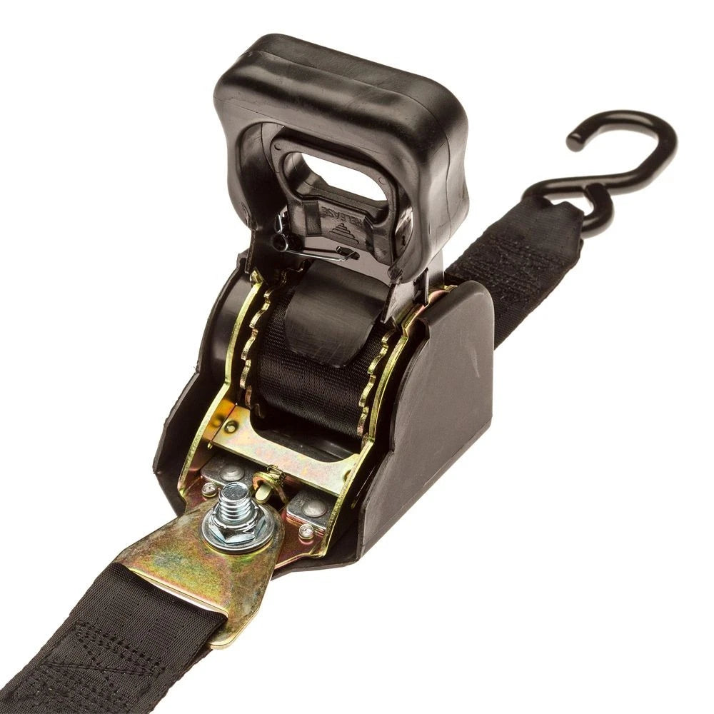 Set of 4 Retractable Ratchet Straps 2" x 10' with S-Hooks