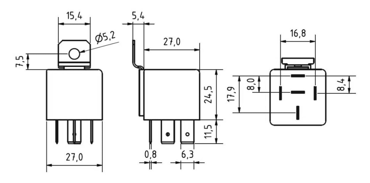 Mini Relay 5 Terminal SPDT 12V 40/30A with Diode for GEBE 993081