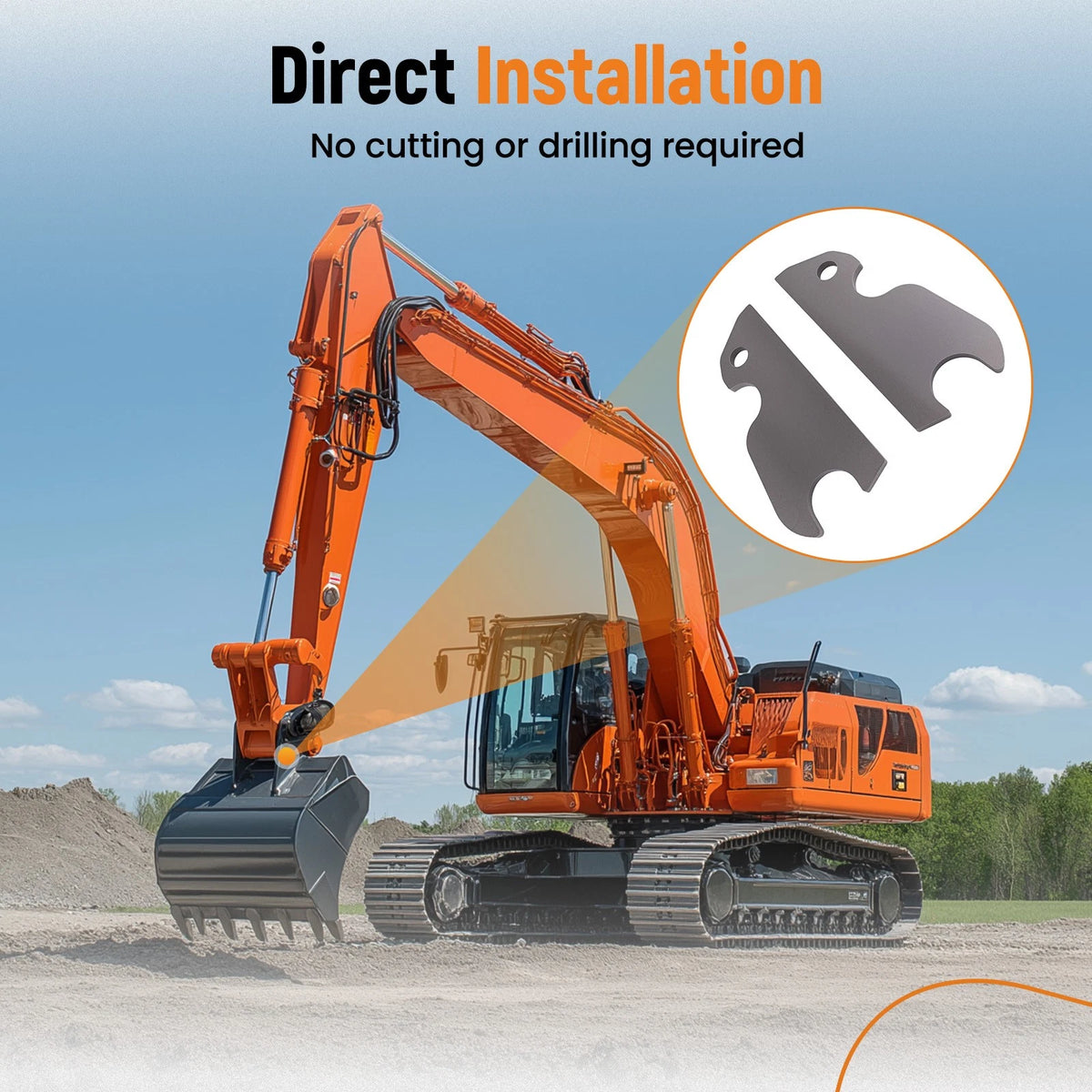Set of 2 Quick Attach System Bucket Ears for Kubota U-55 KX057 KX191