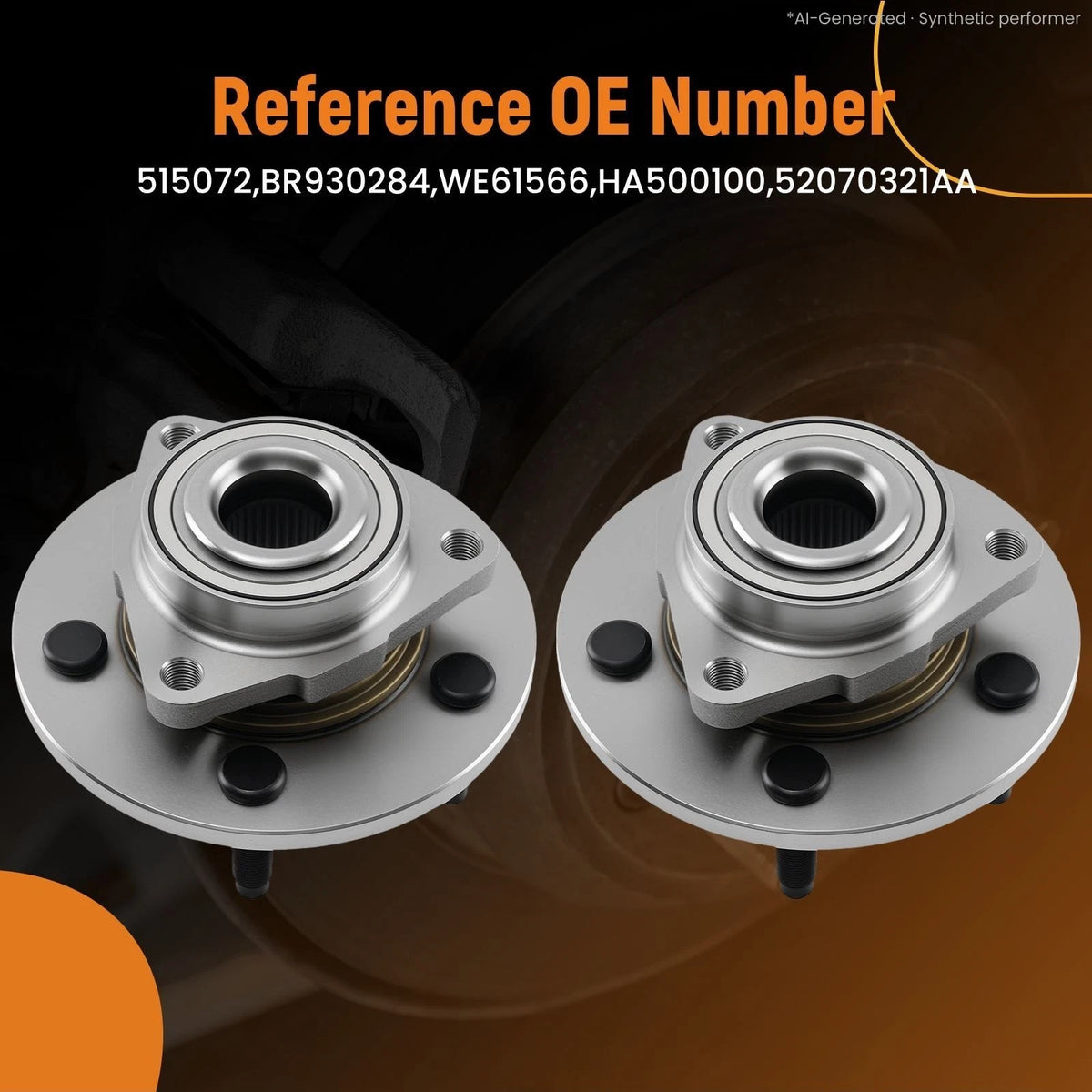 Pair Front Wheel Bearing Hub for Dodge Ram 1500 (2002–2008) 515072 5 Lug