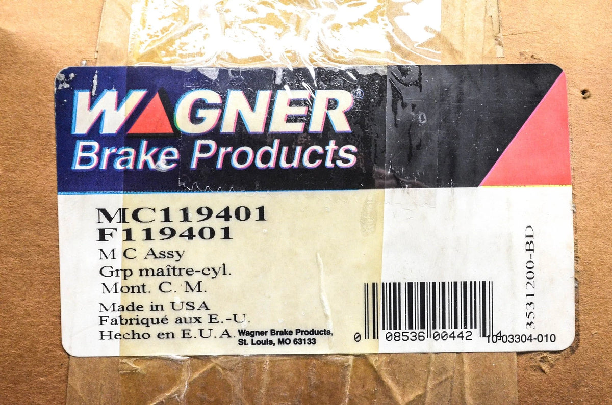 Brake Master Cylinder Assembly for Wagner MC119401, F119401, 2230600 (NOS)