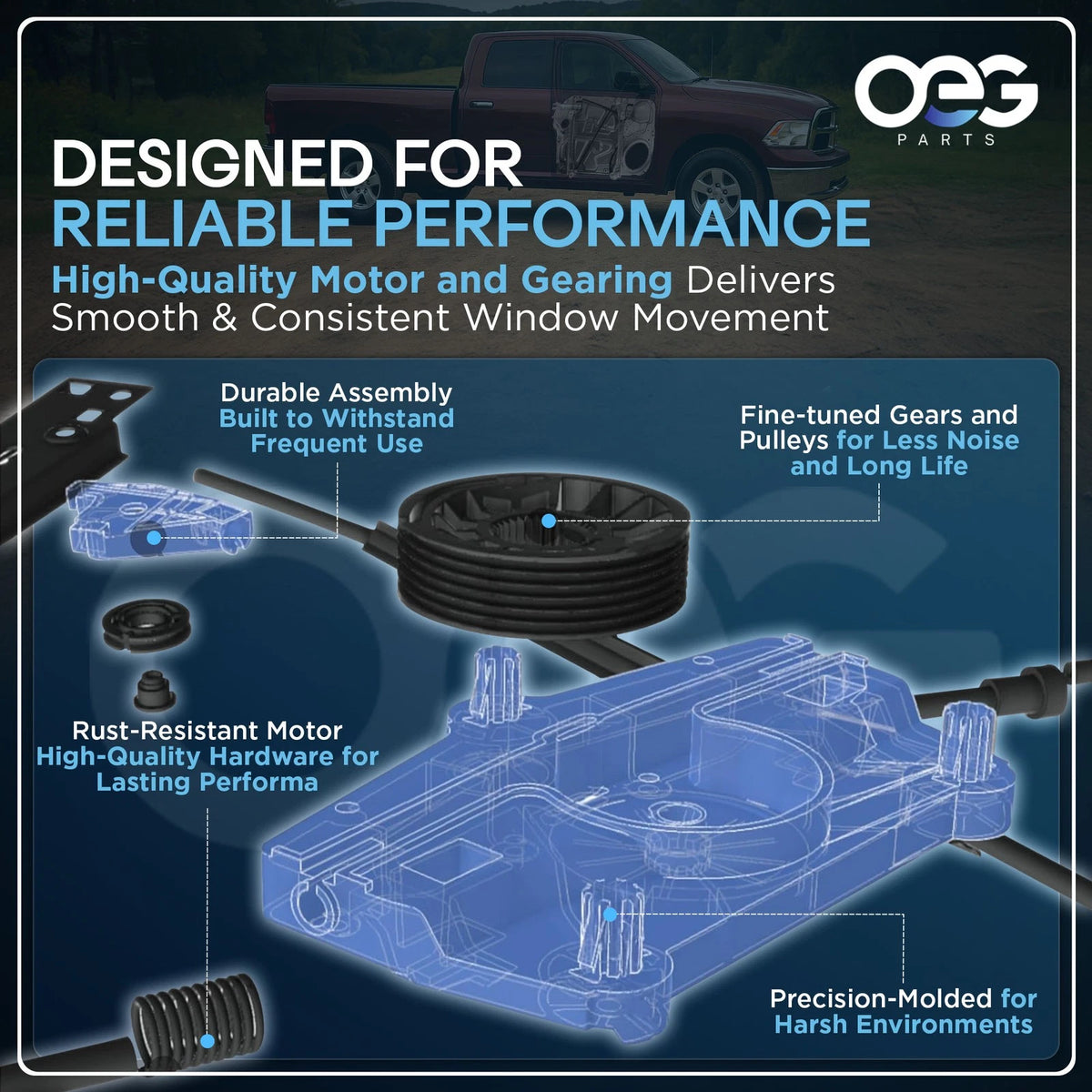 Rear Right Window Regulator & Motor for Nissan Altima (2019–2022) 807316CA0B