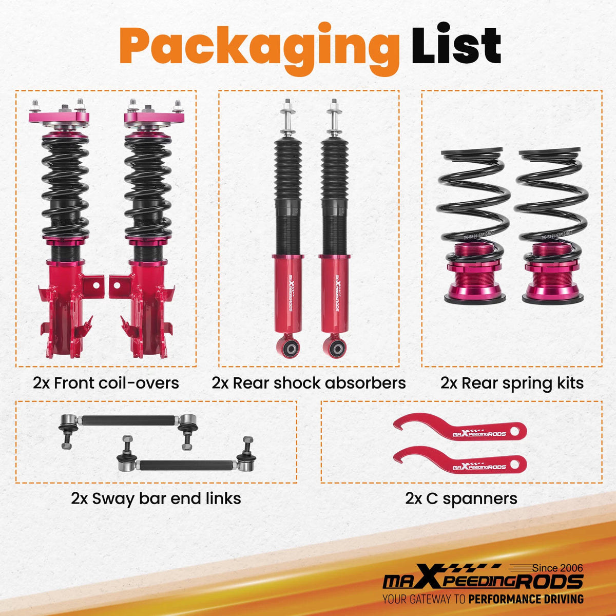 Coilovers Struts Kit for Honda Civic Si (2014–2015)