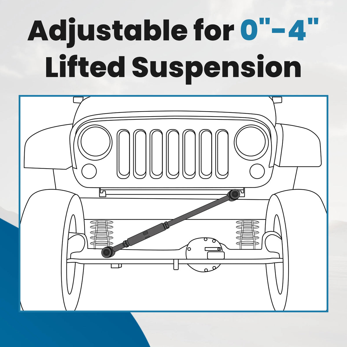 Adjustable Track Bar for Dodge Ram 2500 3500 1994–2002 (0"-4" Lift)
