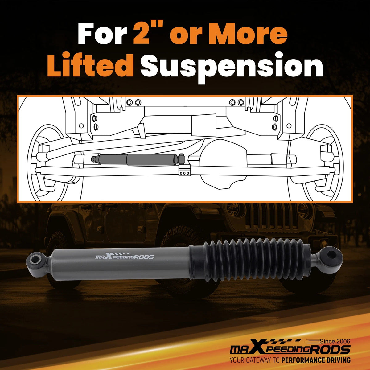 Steering Stabilizer Conversion Kit for Jeep Wrangler JK (2007–2018)