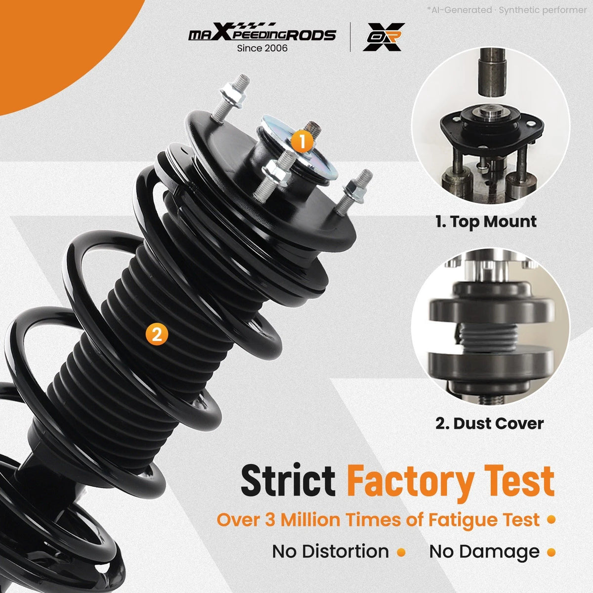 Set of 4 Front Strut Rear Shock Absorber for Acura MDX ZDX (2007–2013)