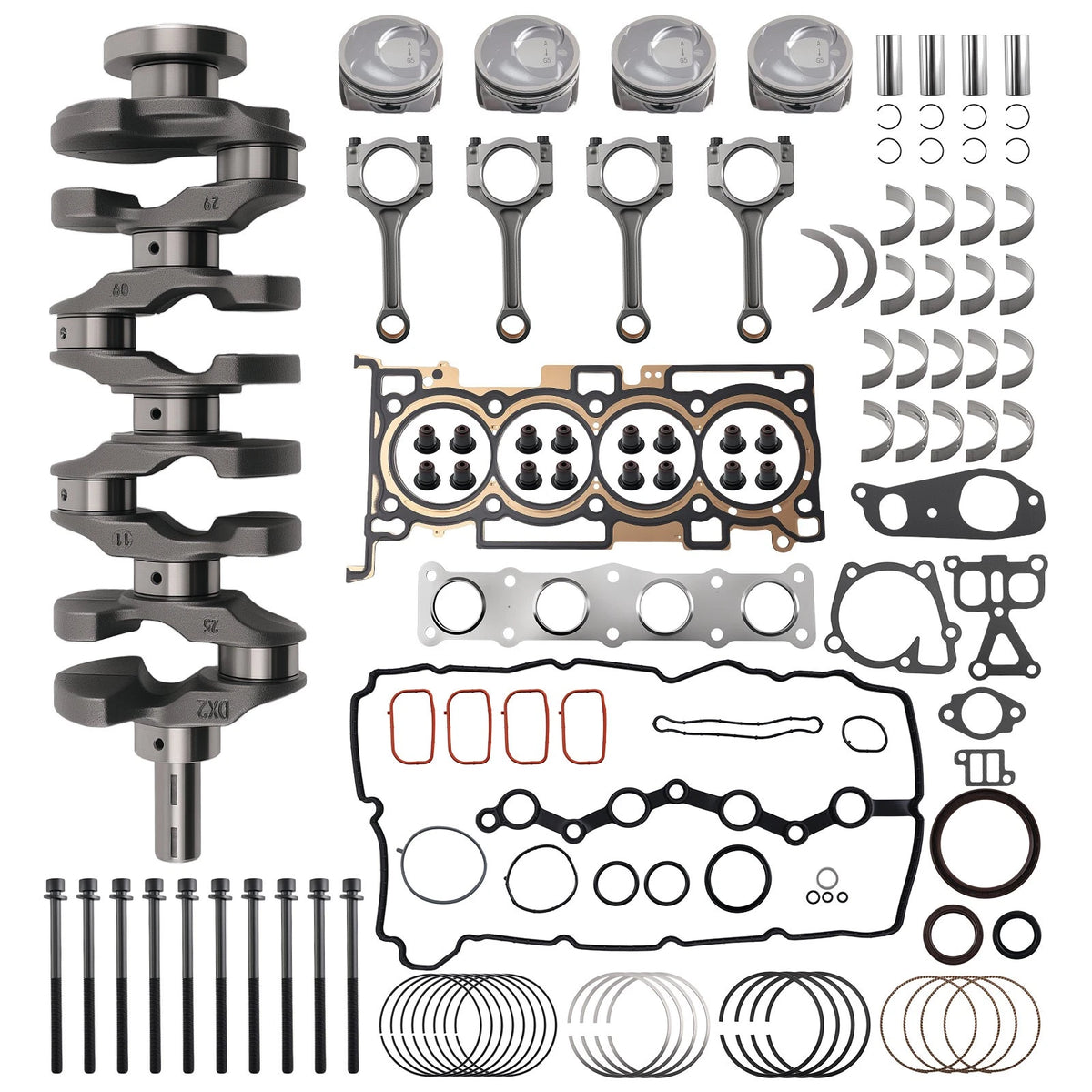 Engine Rebuild Overhaul Kit w/ Crankshaft Rods Pistons for Hyundai Kia (G4KJ)