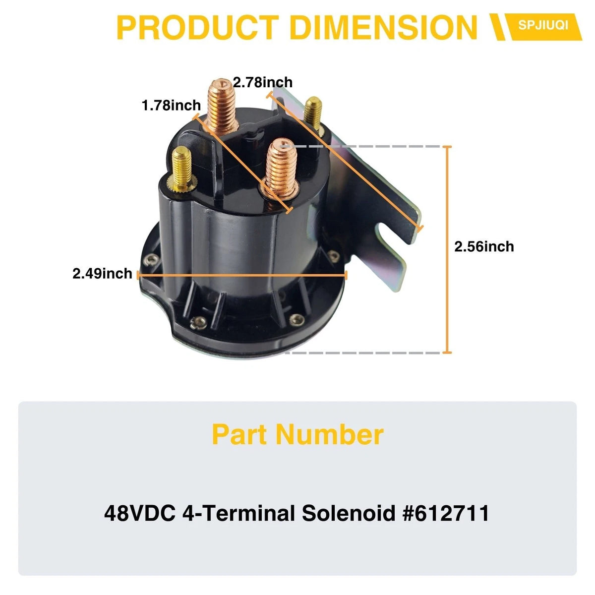 48V Solenoid for E-Z-GO TXT Electric (2010–Present) 4-Terminals 612711