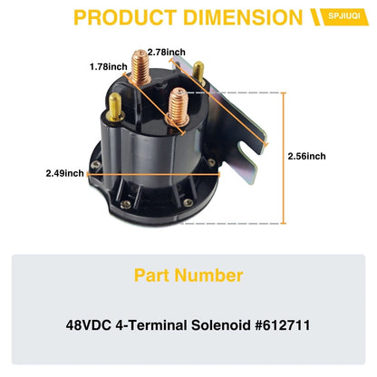 48V Solenoid for E-Z-GO TXT Electric (2010–Present) 4-Terminals 612711