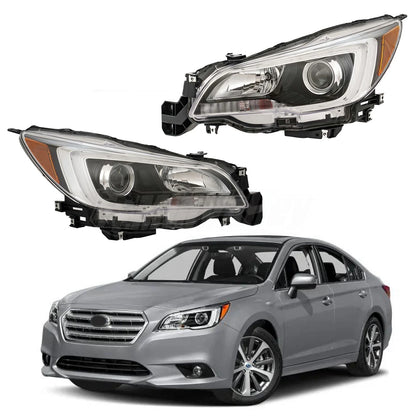 Halogen Headlight Set for Subaru Legacy Outback (2015–2017) LH & RH Black Interior