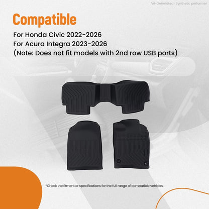 All-Weather Floor Mats for Honda Civic/Acura Integra (2022–2026) TPE