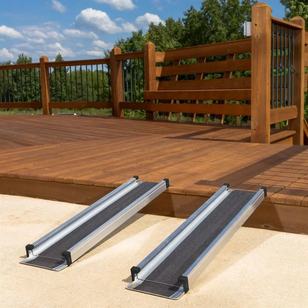 Portable Wheelchair Ramps 4' to 7' Telescoping 600 lbs Capacity