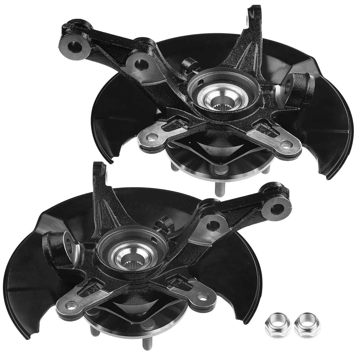 2Pcs Front Steering Knuckle & Wheel Bearing Hub Assy for Honda Civic (2006–2011)