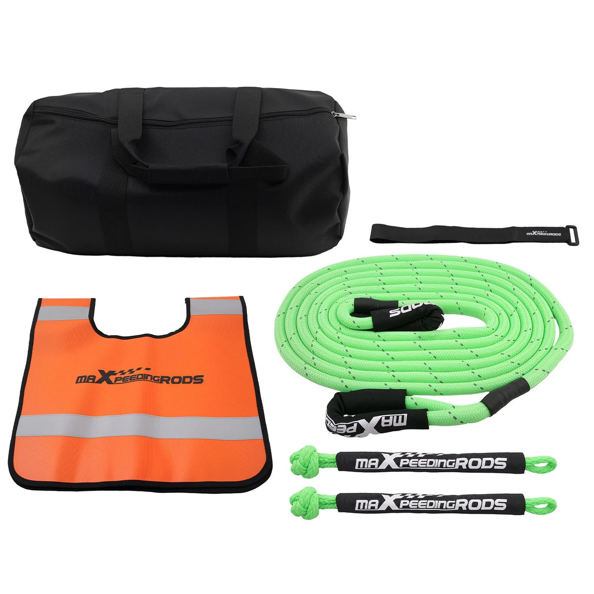 30ft Kinetic Recovery Tow Rope for SUV Truck 4WD (30864lb, Soft Shackle Kit)