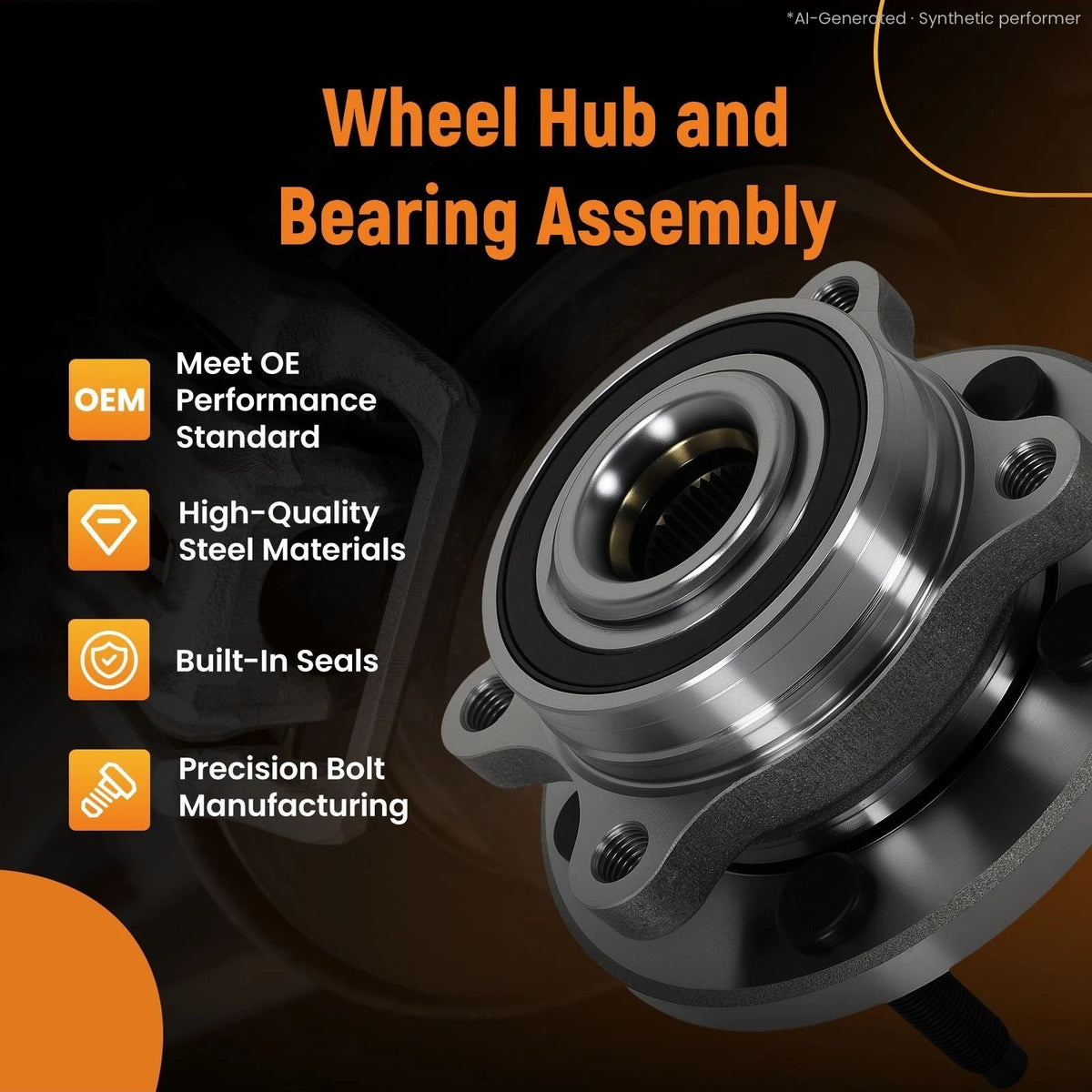 5-Bolt Rear Wheel Hub Bearing for Ford Edge Taurus MKT (2007–2019) 513275 ABS