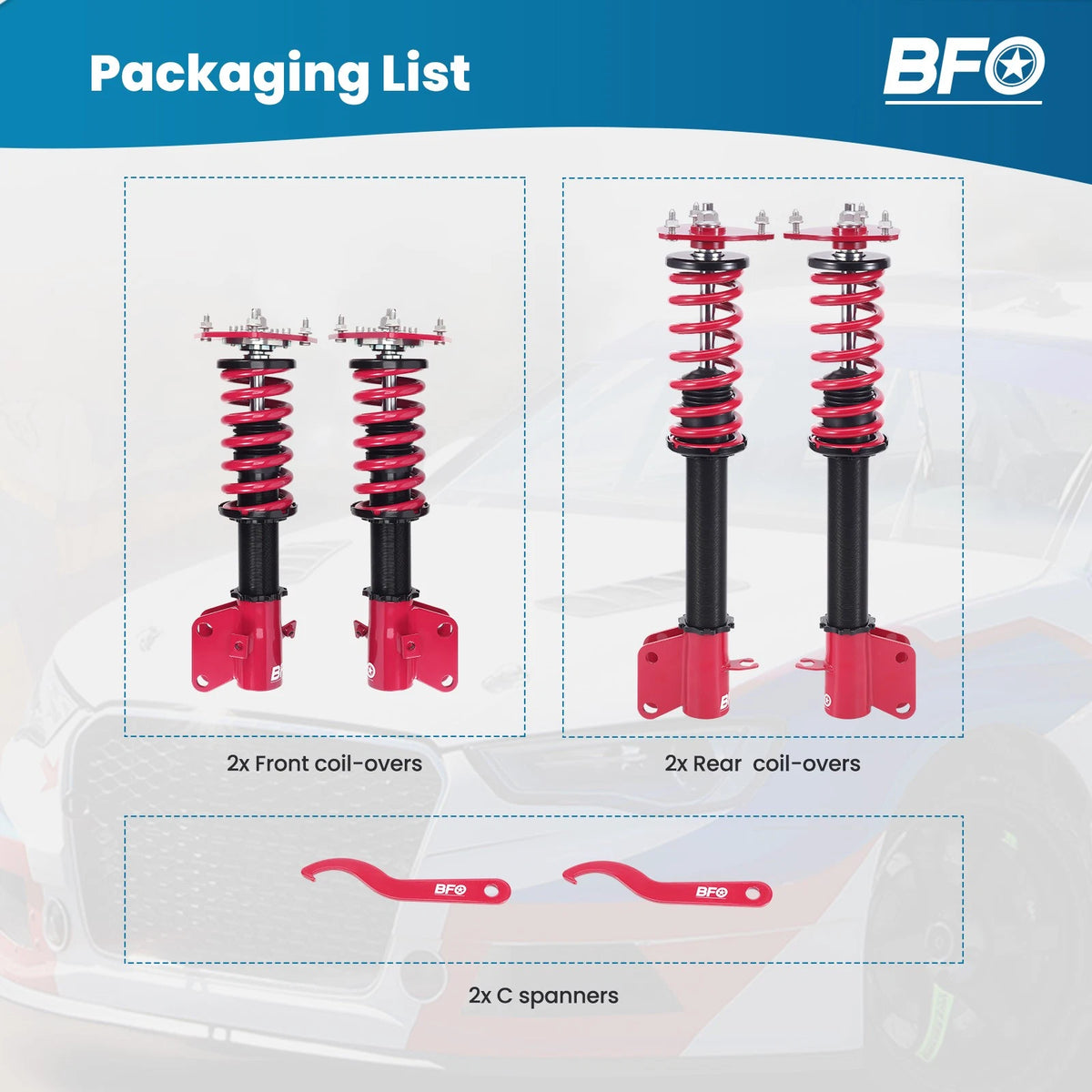 Coilovers Shocks & Springs Kit for Subaru Impreza WRX (2002–2007)