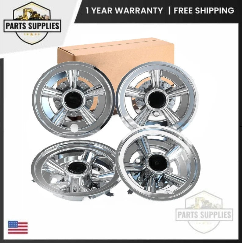 Set of 4 Wheel Covers Hub Caps 8" Silver for Yamaha EZ-GO Club Car (N/A)