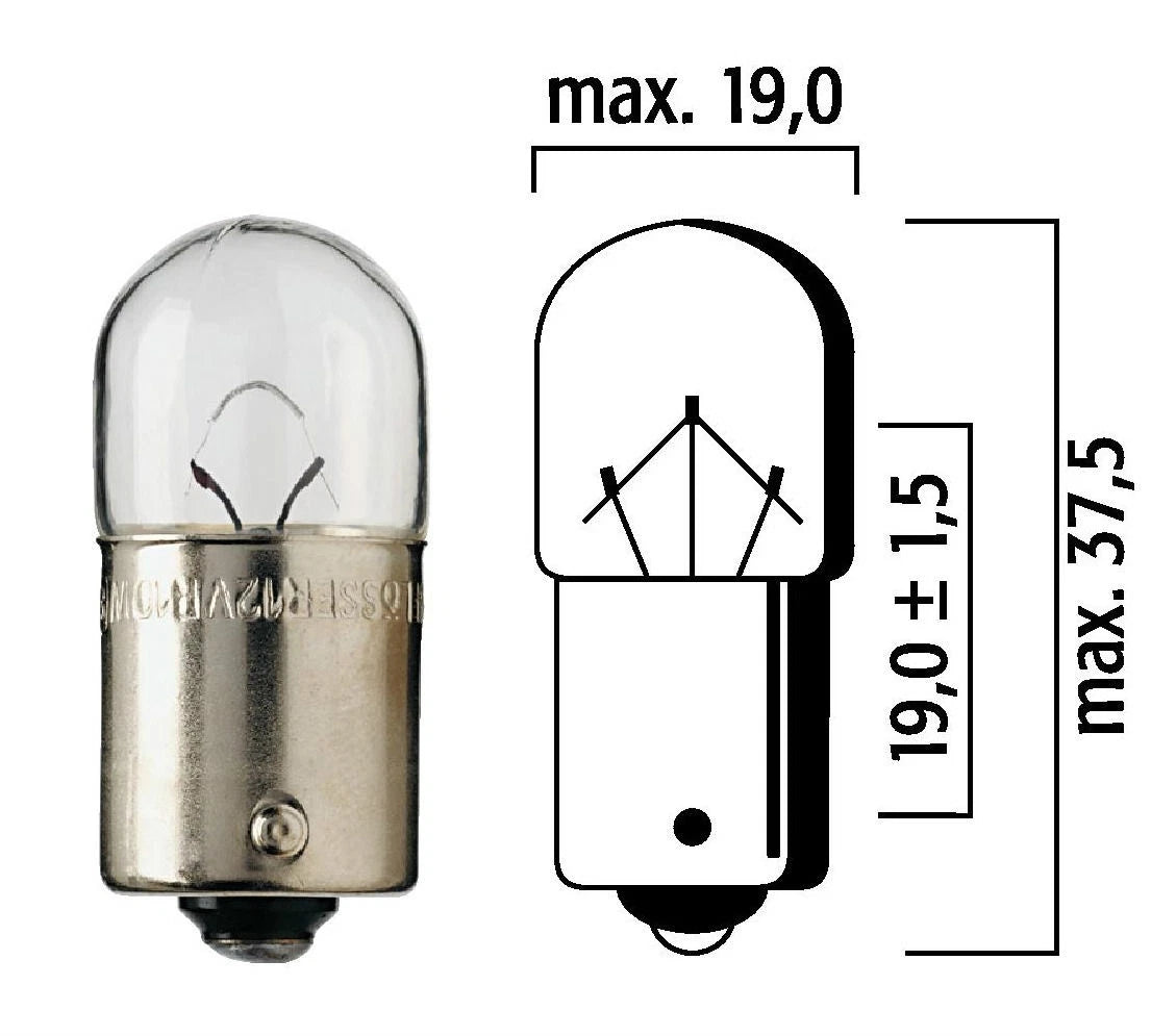 10X Mini Bulbs BA15s for Flosser 14052 (24V 10W) - Replaces 623
