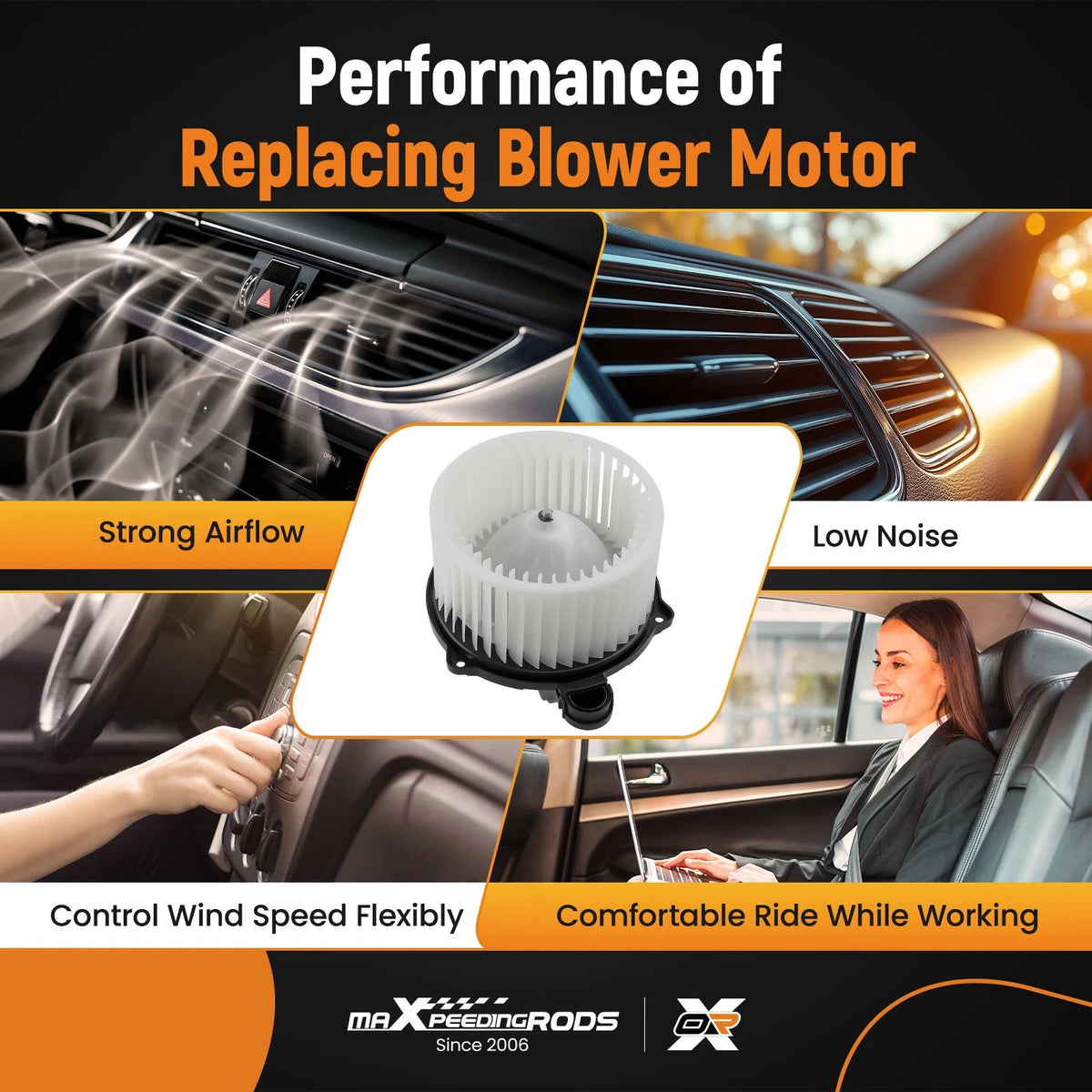 A/C Blower Motor w/ Fan Cage for Kia Sorento/Sedona, Hyundai Santa Fe (2010–2018)