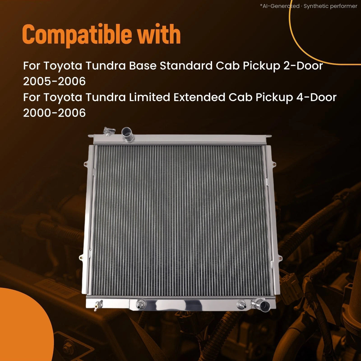 3 Row Cooling Radiator for Toyota Tundra 2.7L 3.4L 4.7L (2000–2006) CU2376 CU2321