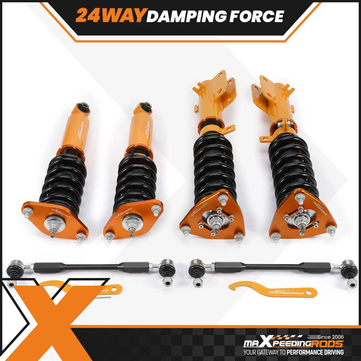 Coilover Shocks Struts Kit 24 Level Damping Adj. for Subaru Forester (2019–2022)