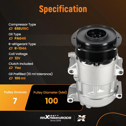 Air Conditioning Compressor for Toyota Camry 2.4L (2007–2009) 4472601208 6SEU16C