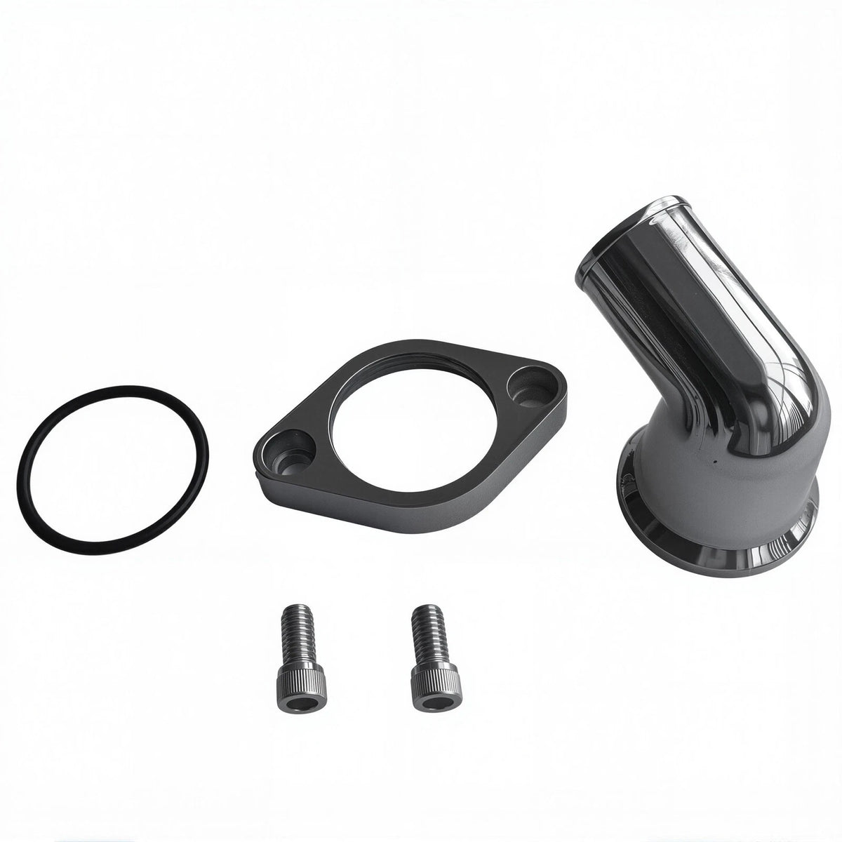 Polished 15° Swivel Water Neck Thermostat Housing for Chevy SBC BBC (327-400)
