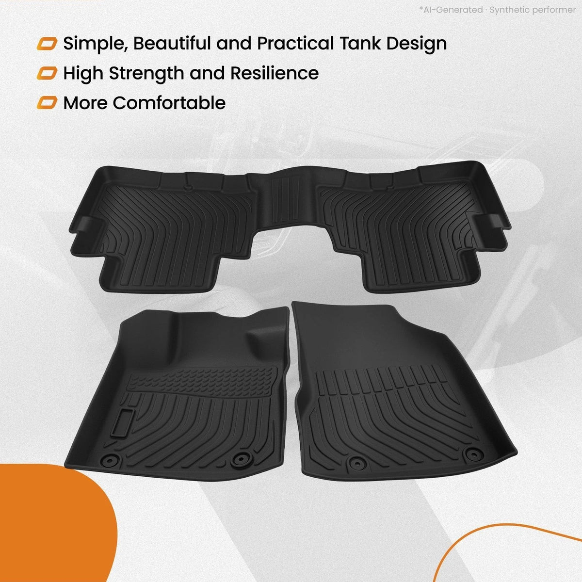 Set of 4 All-Weather Floor Mats for Nissan Murano (2019–2023) TPE Black