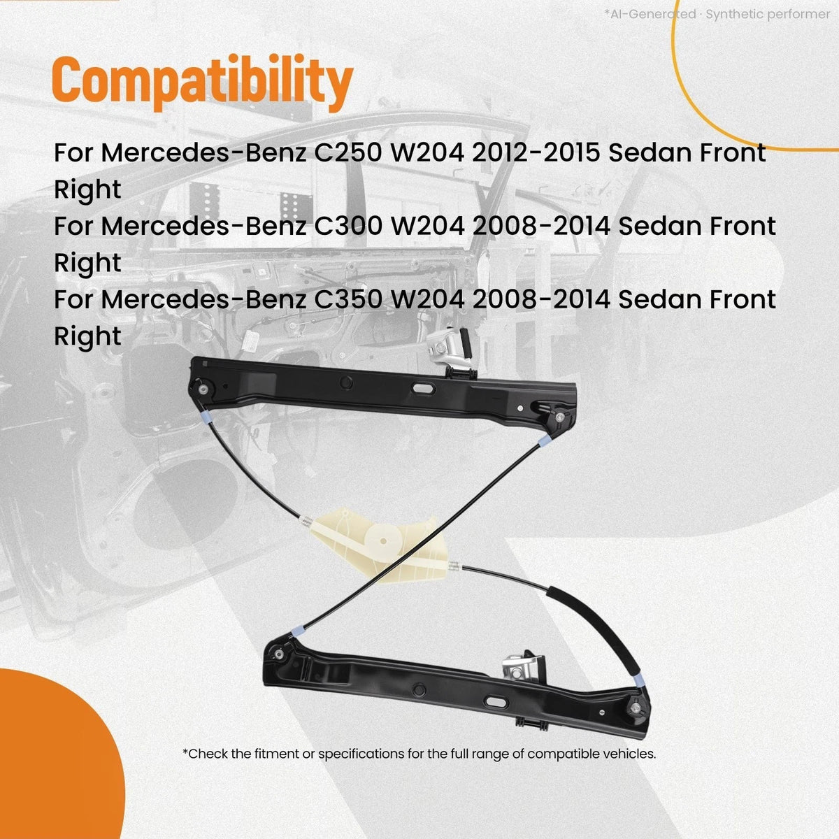 Front Right Window Regulator for Mercedes-Benz E550 (2010–2016) 2047200679