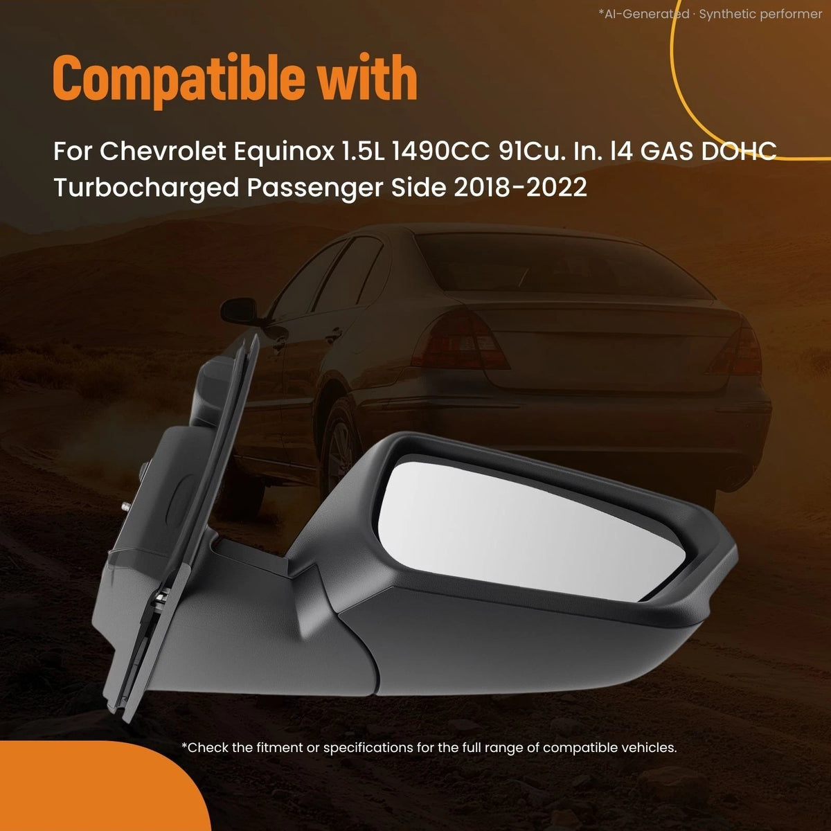Right Mirror for Chevrolet Equinox 2018–2021 Heated Power Adjust